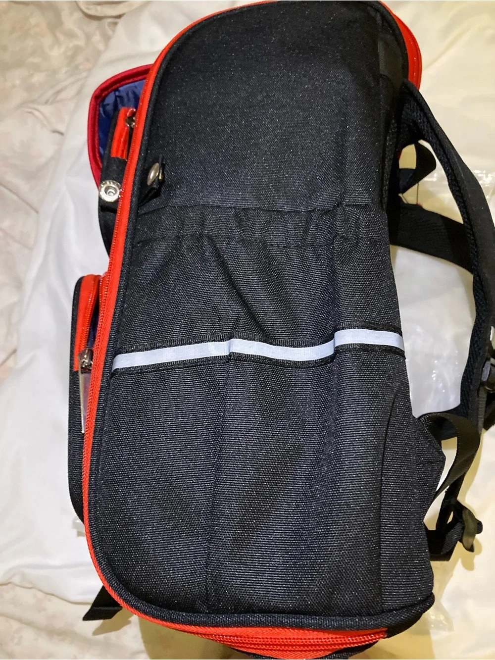 Punbeir Kids Black & Red Backpack with Astronaut Patch